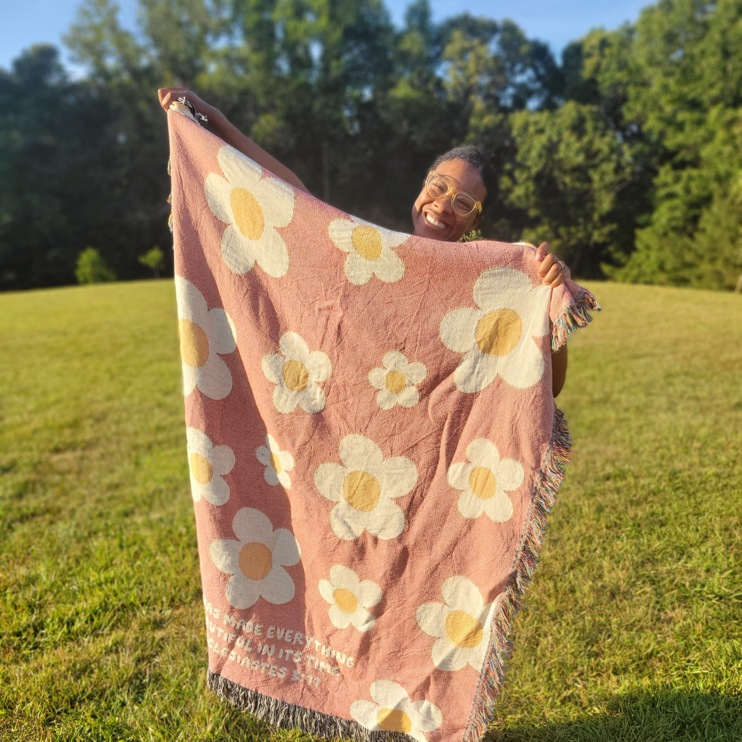 He's Made Everything Beautiful In Its Time Christian Woven Blanket