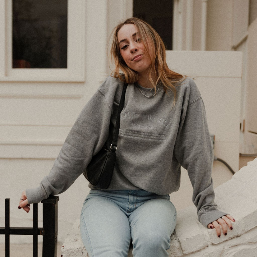 Light of the World Christian Embroidered Crewneck