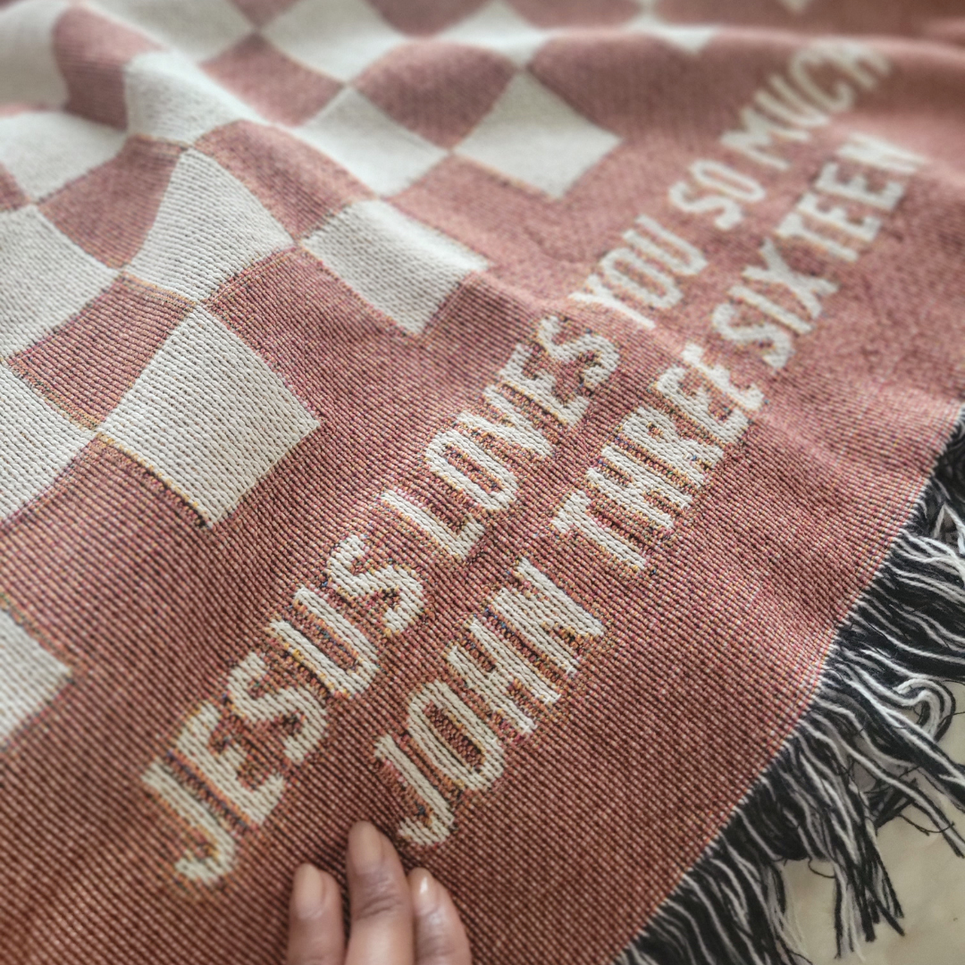 Jesus Loves You Woven Blanket