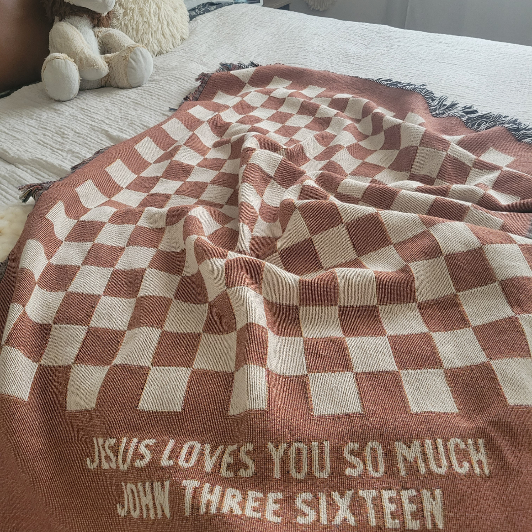 Jesus Loves You Woven Blanket