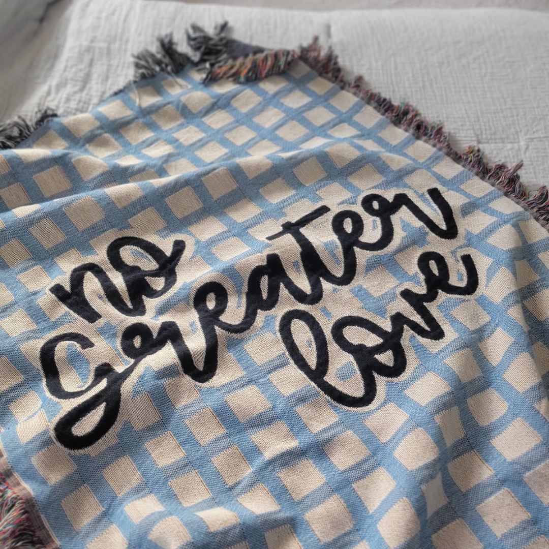 No Geater Love Christian Woven Blanket