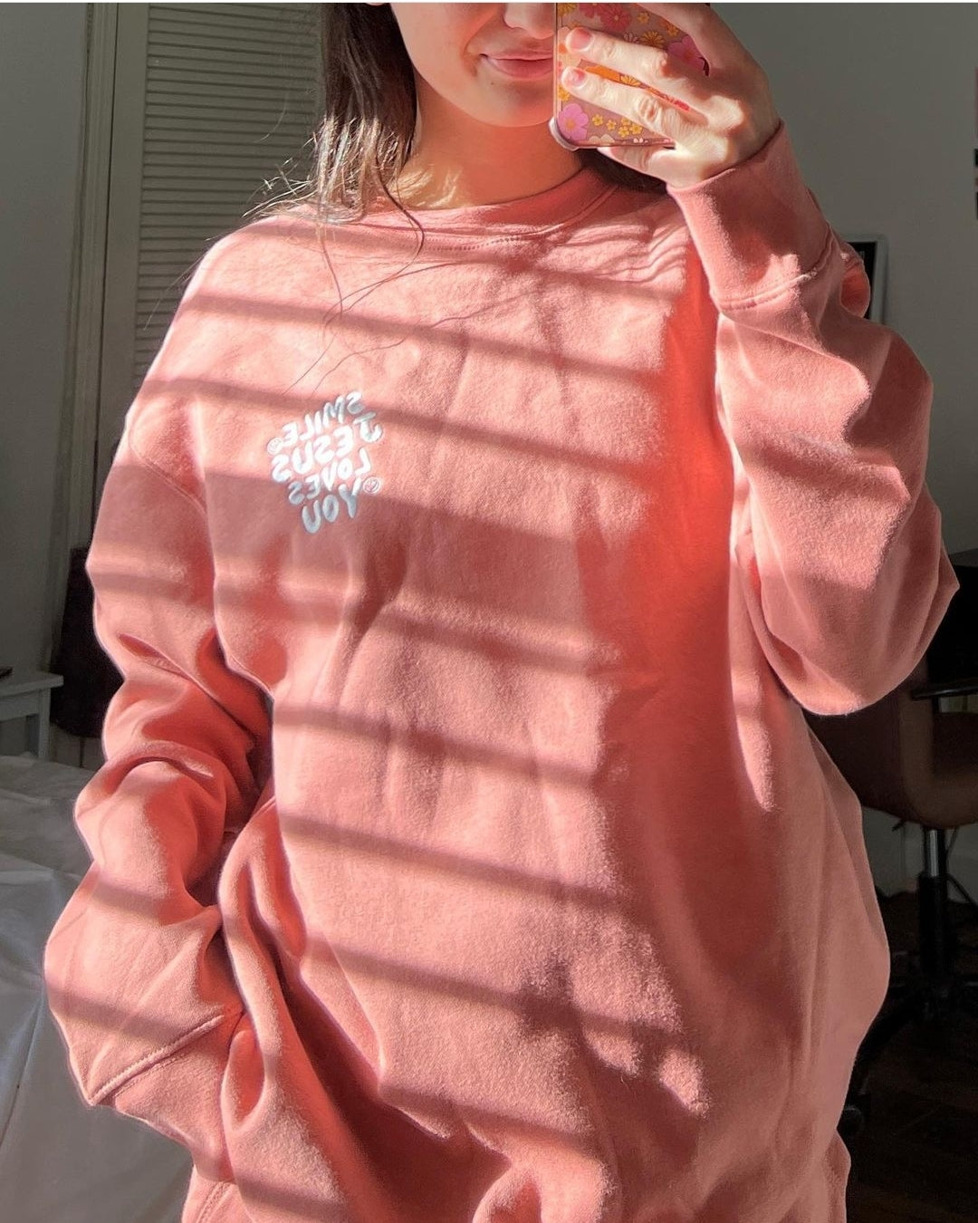 Limited Edition Salmon Smile Jesus Loves You Embroidered Set