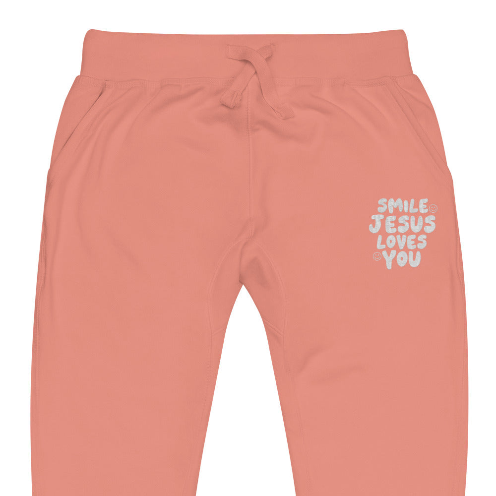 Limited Edition Salmon Smile Jesus Loves You Embroidered Set