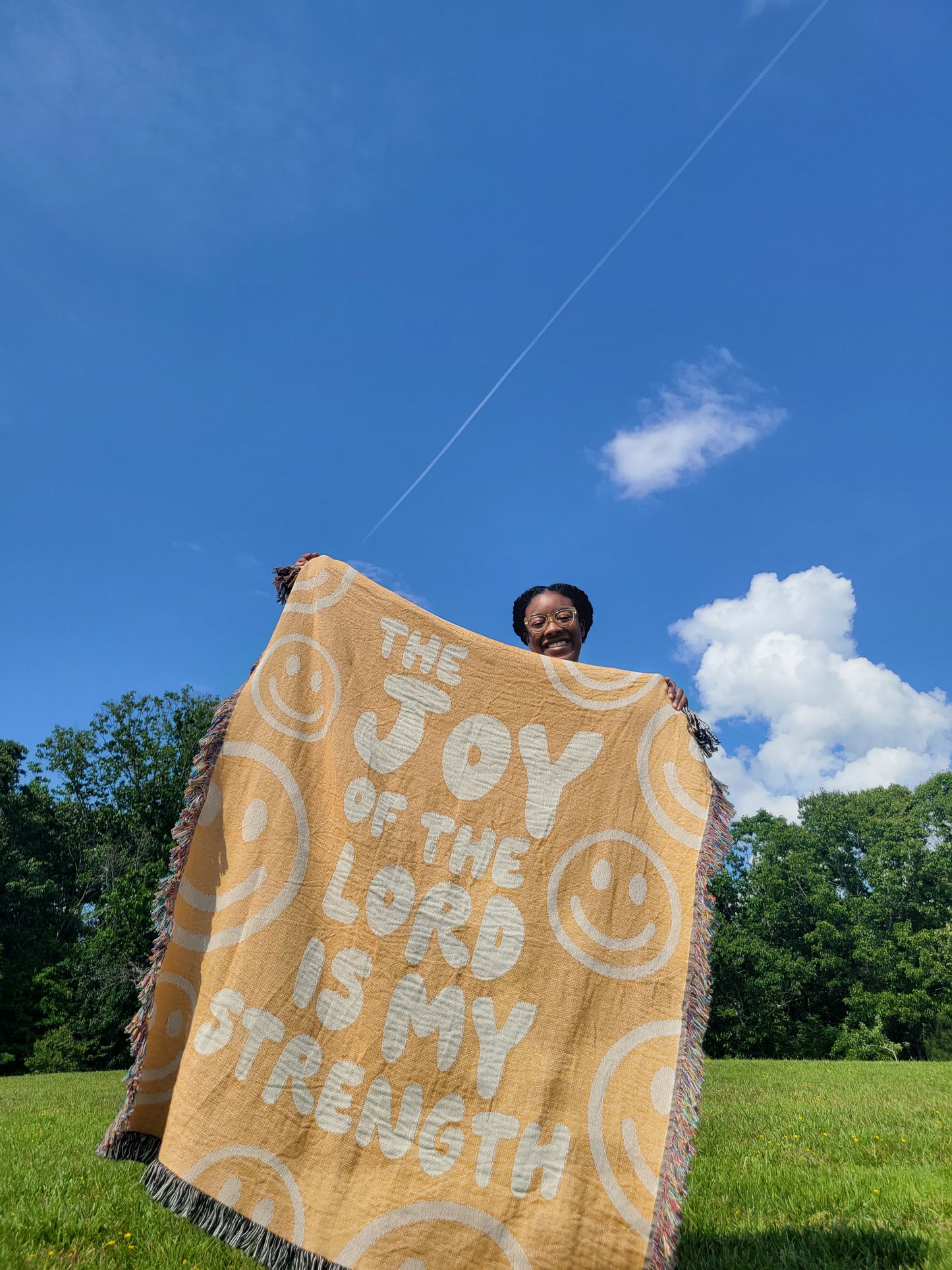 The Joy of the Lord Christian Woven Blanket