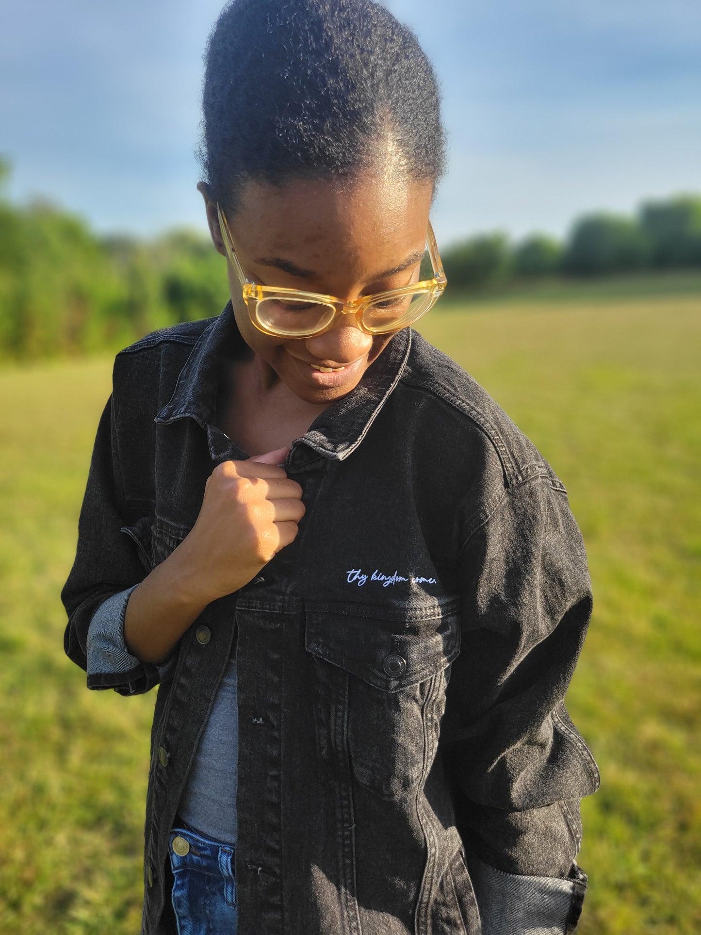 As It Is In Heaven Embroidered Jean Jacket