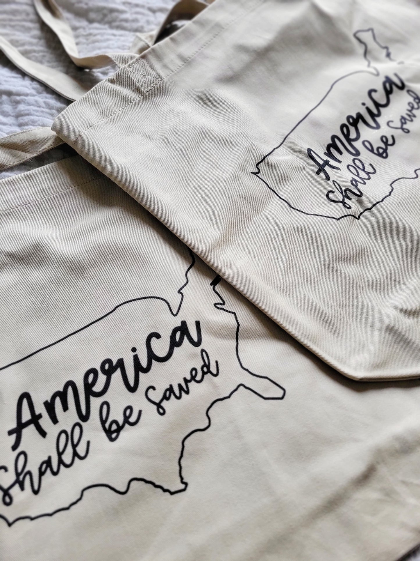 America Shall Be Saved Tote Bag