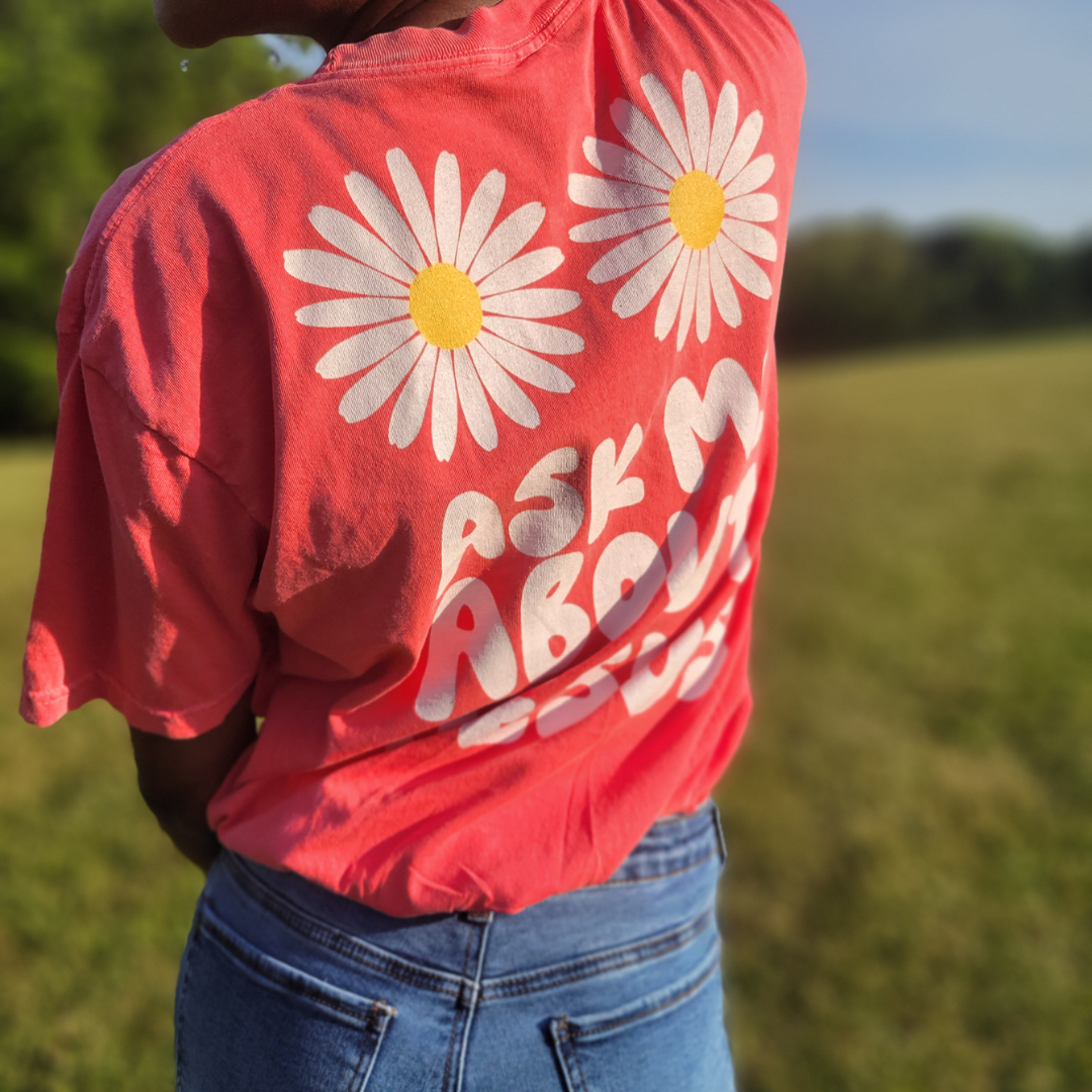 Ask Me About Jesus Comfort Colors Pocket Shirt
