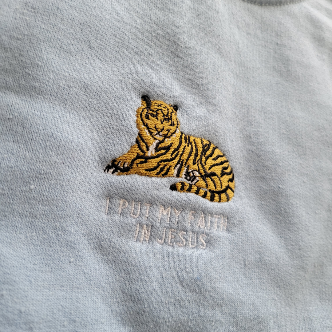 I Put My Faith In Jesus Embroidered Christian Crewneck