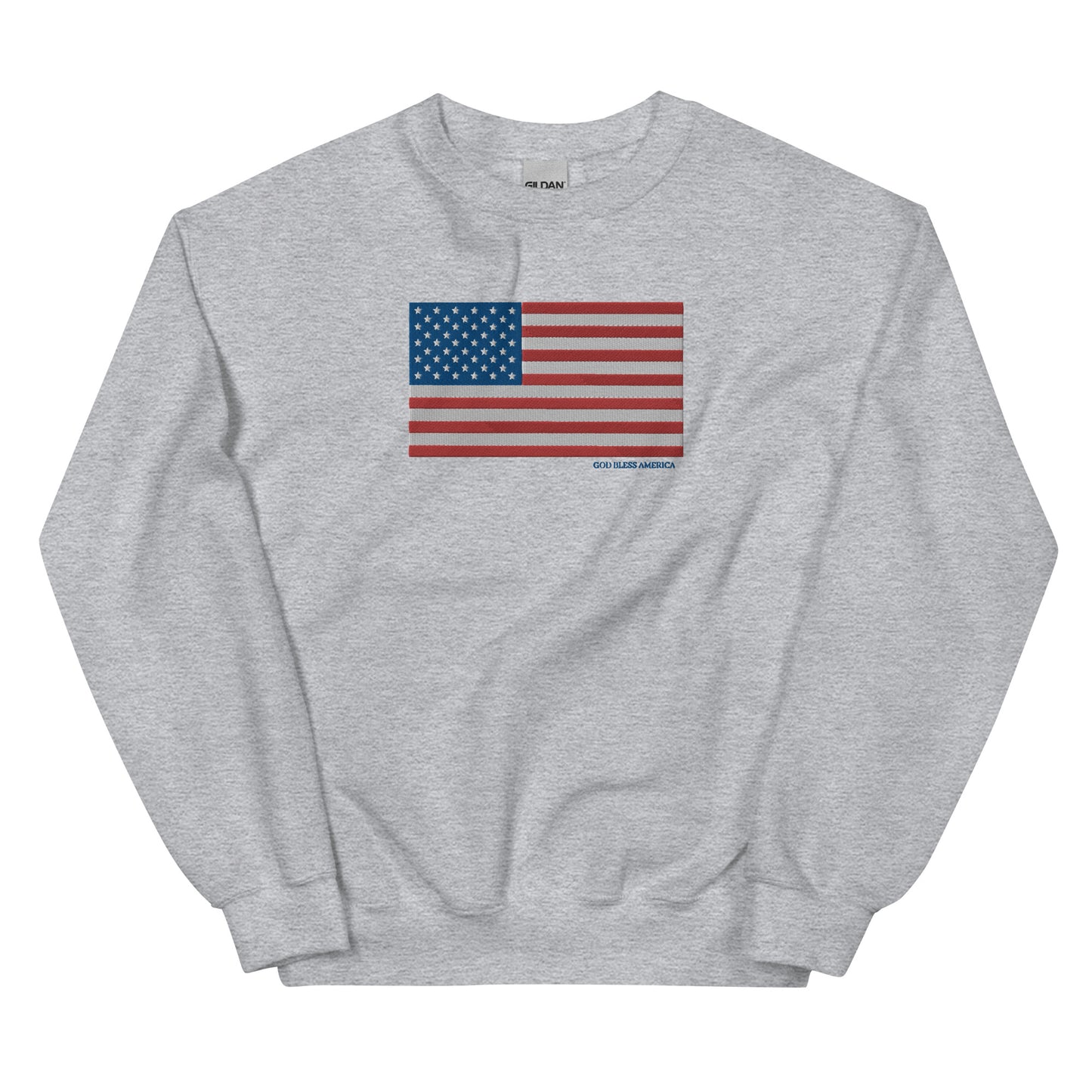 God Bless America Embroidered Crewneck