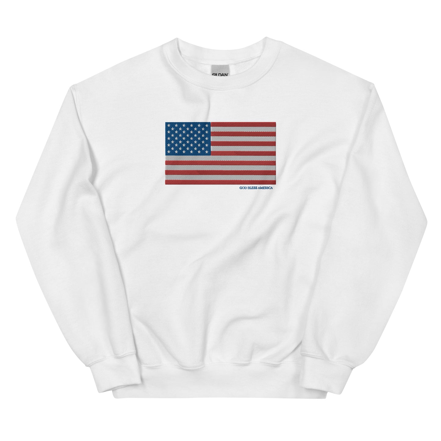 God Bless America Embroidered Crewneck